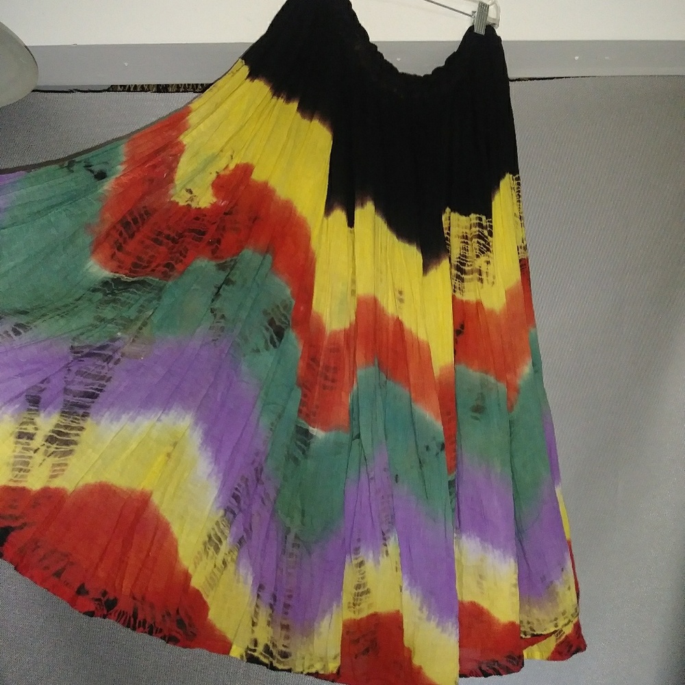 Colorful gauze Cotton tie dyed Chorus Girl skirt